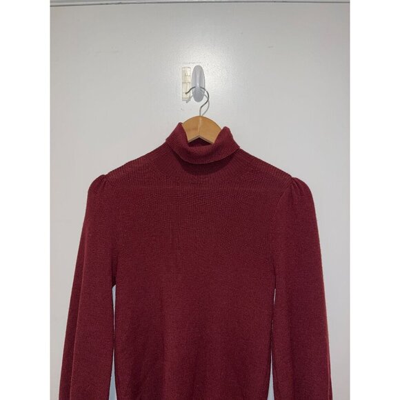 J. Crew Burgundy Long Sleeve Pullover Ribbed Turtleneck Sweater Women's Size XS - Picture 4 of 10